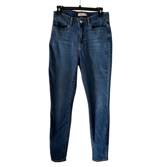 Levi’s High Rise Skinny Cotton Blend Mid Blue Wash Jeans Women Size 10 - Picture 1 of 7